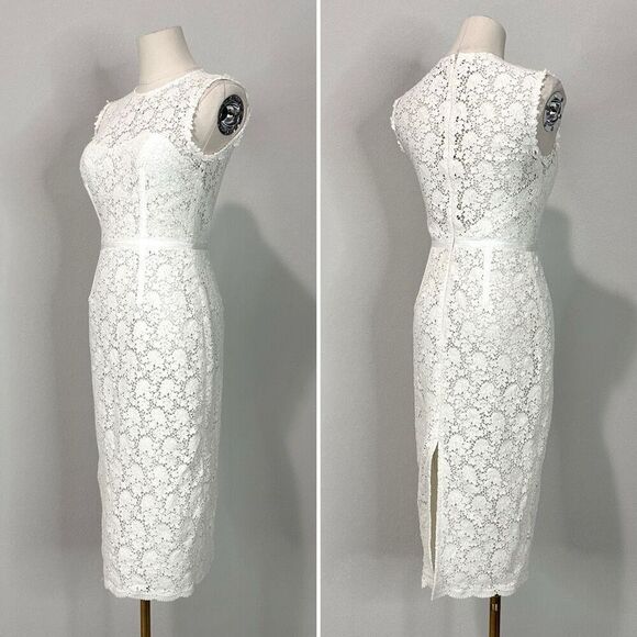 Jill Stuart Women's Illusion Yoke Lace Sheath Dress 0 Classy Lady Graduation - Picture 3 of 12